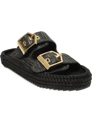 Bohonomad Sydney-Z Hasır Siyah Kadın Terlik