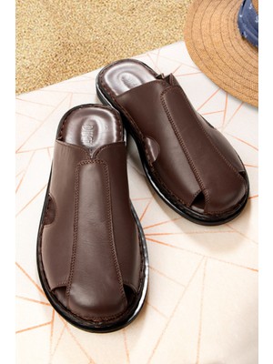 Ducavelli Stan Deri Erkek Terliği, Deri Terlik, Ortopedik Taban Terlik, Hafif Deri Terlik, Önü Kapalı Terlik