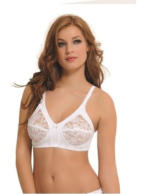 Nbb 352 Battal Dantelli Toparlayıcı Sütyen Beyaz - 100