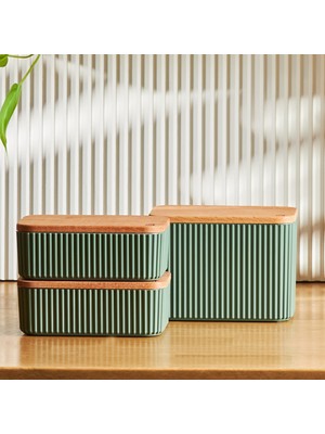 Karaca Massimo Yeşil Saklama Kabı Seti 1×1 L 2×0,5 L 3 Parça Sofra ve Mutfak Sunumuna Uygun