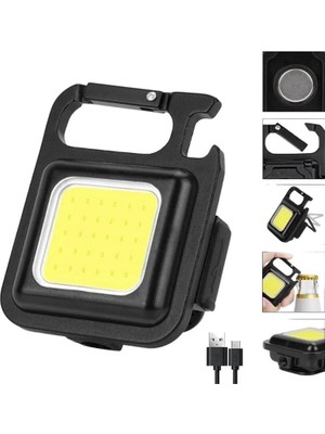 Dora Led El Feneri 3 Konumlu Cob Ledli Şarjlı Mıknatıslı Şişe Açacaklı Su Geçirmez Kamp Işığı