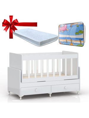 Wsmall Sallanır Anne Yanı Bebek Beşiği Yatak Uyku Seti Hediyeli 60X120 cm