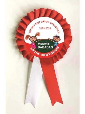 Yıldız Kurdela Ankara Okuyorum Yazıyorum  Saten Kokart Rozet  10 Adet