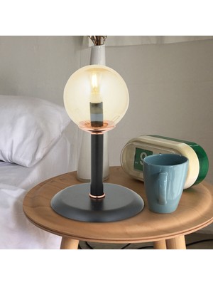 Apliqa Erna siyah bal camlı Modern Çalışma Masası Lambası