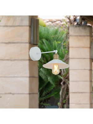 Apliqa Yekta Beyaz Duvar Lambası Yatak Odası-Yatak Başı-Banyo İçin Modern Aplik