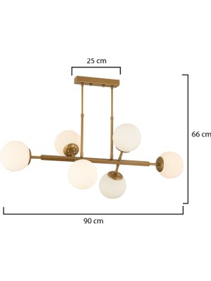 Apliqa Nazar 6Lı Eskitme Modern Tasarım Yemek Odası, Yatak Odası Salon Avize