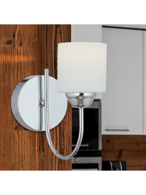 Apliqa Esila Krom Kaplamalı Duvar Lambası Yatak Odası-Yatak Başı-Banyo İçin Modern Aplik