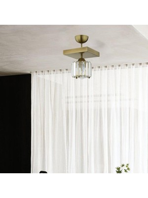 Apliqa Sabrina Tekli Eskitme Plafonyer Kristalli Taşlı Modern Tasarım Kristal Salon Avize