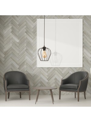 Apliqa Rıon Tekli Siyah Telli Sarkıt Modern Sarkıt Mutfak Salon Sarkıt Avize