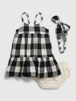 Gap Crinkle Gauze Gingham Elbise Set