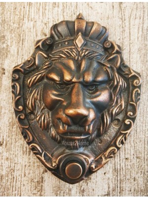 House2Home El Yapımı Pirinç Aslan Kapı Zili Bakır