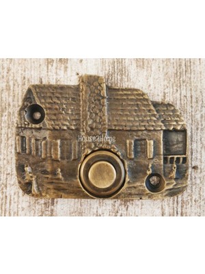 House2Home El Yapımı Pirinç Ev Kapı Zili Antik Sarı