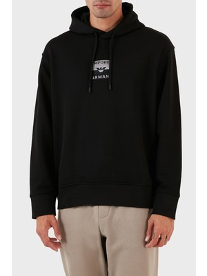 Emporio Armani Logo Işlemeli Kapüşonlu % 100 Pamuk Regular Fit  Erkek Sweat 6R1MCN 1jwpz 0999