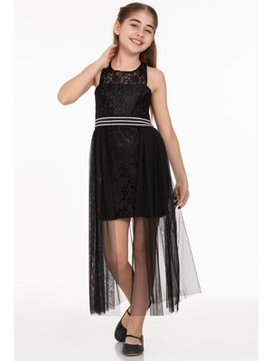AHENGİM KIZ ÇOCUK ABİYE KIZ İNCİ TAŞLI TÜLLÜ KIZ ABİYE AK2229