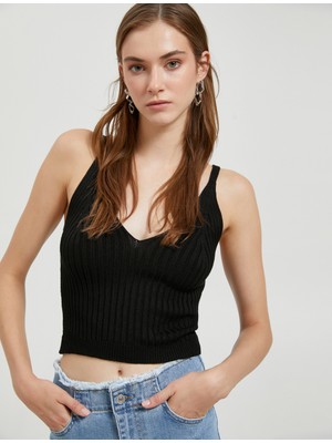 Koton Crop Triko Atlet Askılı V Yaka