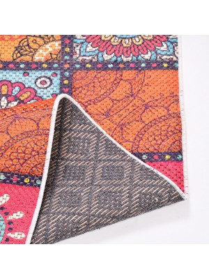 Crea Halı Renkli Desenli Jüt Kilim JB3304