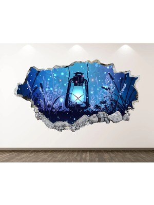 Kt Grup Sihirli Gece Lambası Full Hd Baskı 3D Modern Duvar Sticker