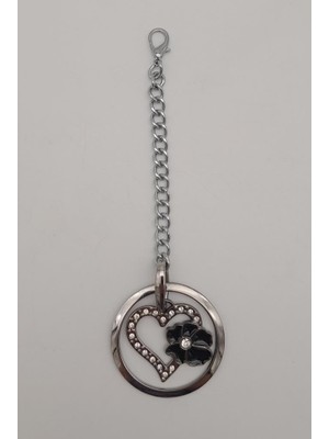 Angel Çanta Aksesuar Gümüş Sarkaç Süs Kalpli Model