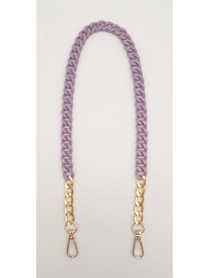 Angel Çanta Aksesuar Renkli Metal 60 cm Kancalı Zincir Mor