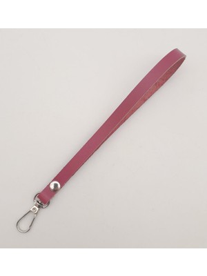 Angel Çanta Aksesuar  Deri Fuşya Renk Elcik Gümüş Metalli