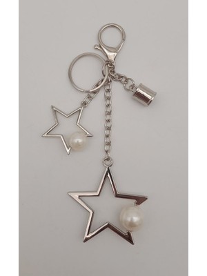 Angel Çanta Aksesuar Gümüş Sarkaç Süs Incili Kapsüllü