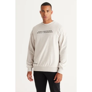 Altınyıldız Classics Erkek Açık Gri Loose Fit Içi Polarlı 3 Iplik Bisiklet Yaka Uzun Kollu Sweatshirt