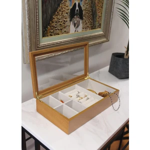 The Mia Ahşap Takı Kutusu 6 Bölmeli 34X19X8 cm