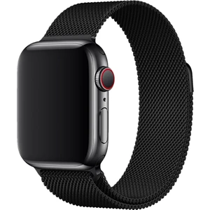 Apple Watch 38-40-41MM Krd-01 Metal Hasır Sıyah Kordon