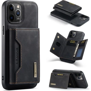 Cüzdan Manyetik Kart Tutucu ile IPHONE12/12PRO Siyah Cep Telefonu Kılıfı (Yurt Dışından)
