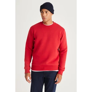 Altınyıldız Classics Erkek Kırmızı Standart Fit Normal Kesim Içi Polarlı 3 Iplik Bisiklet Yaka Pamuklu Sweatshirt