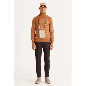 ALTINYILDIZ CLASSICS Erkek Kahverengi Slim Fit Dar Kesim Yan Cep Pamuklu Esnek Rahat Armürlü Pantolon