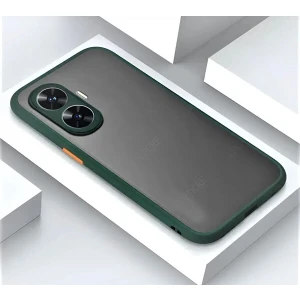 M.TK Moveteck Realme C55 Kılıf Kamera Lens Korumalı Arkası Mat Buzlu Silikon Tuşları Renkli Military Ince Soft Pp Kapak