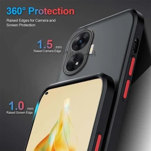 M.TK Moveteck Realme C55 Kılıf Kamera Lens Korumalı Arkası Mat Buzlu Silikon Tuşları Renkli Military Ince Soft Pp Kapak