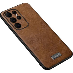 Samsung Galaxy S23 Ultra 5g Için Tpu + Deri Kılıf - Kahverengi (Yurt Dışından)