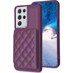Ykd Store Samsung Galaxy S21 Ultra 5g Için BF25 Kart Torbası Telefon Kılıfı - Koyu Mor (Yurt Dışından)