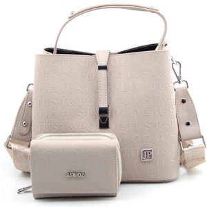 Just Polo Taş Yeni Sezon Baskılı 3 Bölmeli Kadın Omuz Çantası ve Cüzdan Kombini 22X20CM PBU4002-1002
