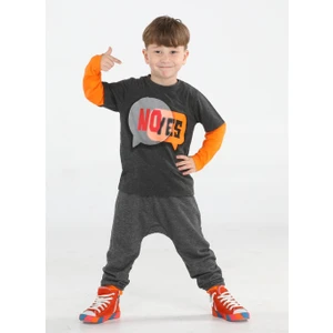 Yes No Antrasit Baggy Pantolon + T-Shirt Takım