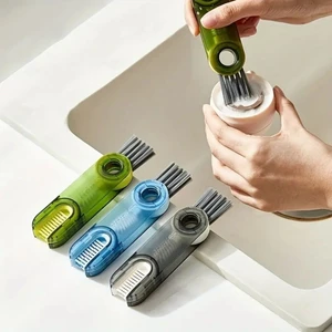 Buffer®  3 Fonksiyonlu Pratik Şişe Temizleme Fırçası Mutfak Banyo Araç Klavye Pencere Oluklar Için Çok Amaçlı Fırça
