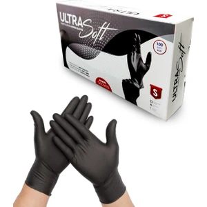 Hibrit Nitril Siyah Eldiven Pudrasız 100 Adet Ultra Soft Beden Seçenekli