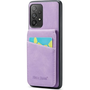 Samsung Galaxy A72 4g/5g Kart Yuvaları Tasarımı Pu Deri+Tpu Telefon Kickstand Kapak (Yurt Dışından)