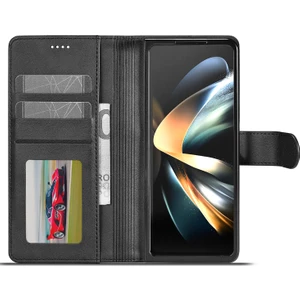 Samsung Galaxy Z Fold5 5g Cüzdan Deri Telefon Kılıf Stand Buzağı Doku Telefon Kapağı (Yurt Dışından)