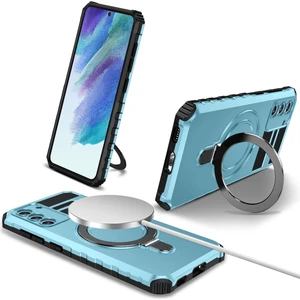 Samsung Galaxy S21 Fe 5g Cep Telefon Kılıfı Pc+Tpu Manyetik Metal Yüzük Kickstand Cover (Yurt Dışından)