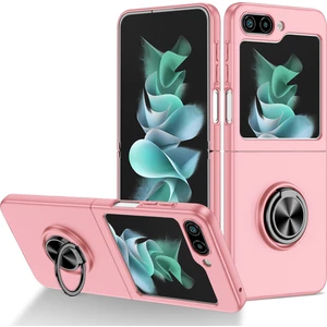 Samsung Galaxy Z Flip5 5g Sert Pc Telefon Kılıfı Yüzük Kickstand Kapak Desteği Manyetik Araba Montajı (Yurt Dışından)