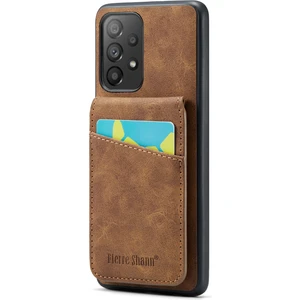 Samsung Galaxy A72 4g/5g Kart Yuvaları Tasarımı Pu Deri+Tpu Telefon Kickstand Kapak (Yurt Dışından)