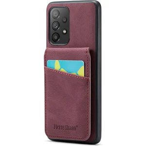 Samsung Galaxy A72 4g/5g Kart Yuvaları Tasarımı Pu Deri+Tpu Telefon Kickstand Kapak (Yurt Dışından)