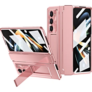 Samsung Galaxy Z Fold5 5g Kickstand Sabit Pc Kılıfı Koruyucu Telefon Kapağı Lens Filmi ve Temperli Cam Ekran Film (Yurt Dışından)