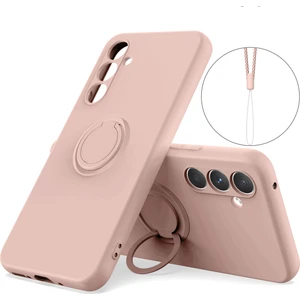 Samsung Galaxy A34 5g Sıvı Silikon Koruyucu Kapak Yüzüğü Kickstand Telefon Kılıfı Bilek Ipi (Yurt Dışından)