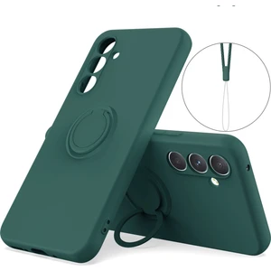Samsung Galaxy A34 5g Sıvı Silikon Koruyucu Kapak Yüzüğü Kickstand Telefon Kılıfı Bilek Ipi (Yurt Dışından)
