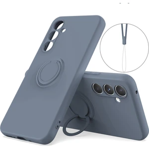 Samsung Galaxy A34 5g Sıvı Silikon Koruyucu Kapak Yüzüğü Kickstand Telefon Kılıfı Bilek Ipi (Yurt Dışından)