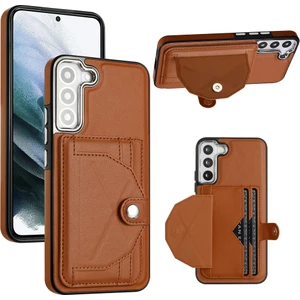 Samsung Galaxy S21 Fe 5g Kart Tutucusu Kılıf Kickstand Pu Deri Kaplamalı Tpu Telefon Kapağı (Yurt Dışından)